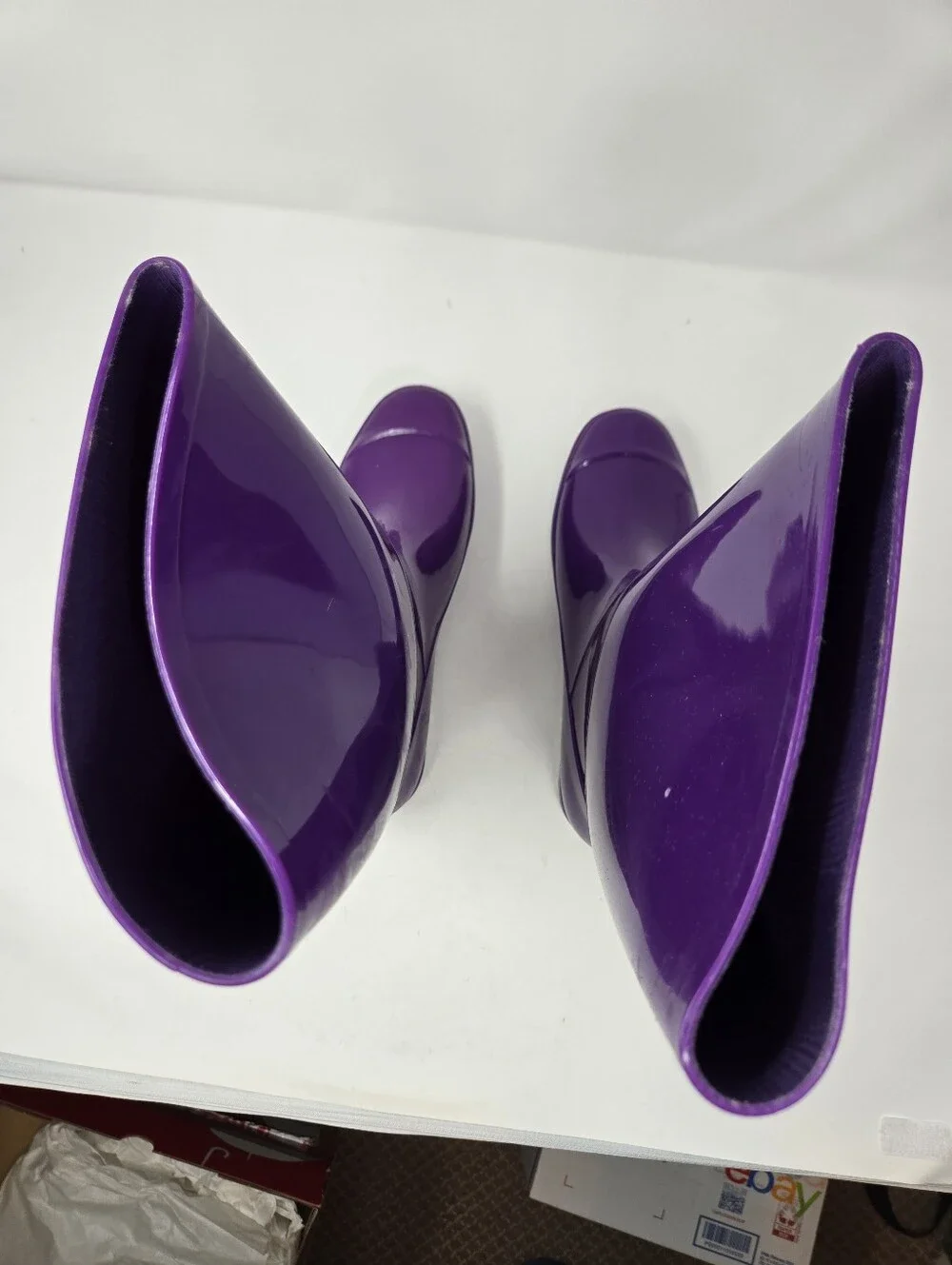 Arizona Winston Size 10 Womens Purple Calf Length Rainboot Rubber Shiny Used